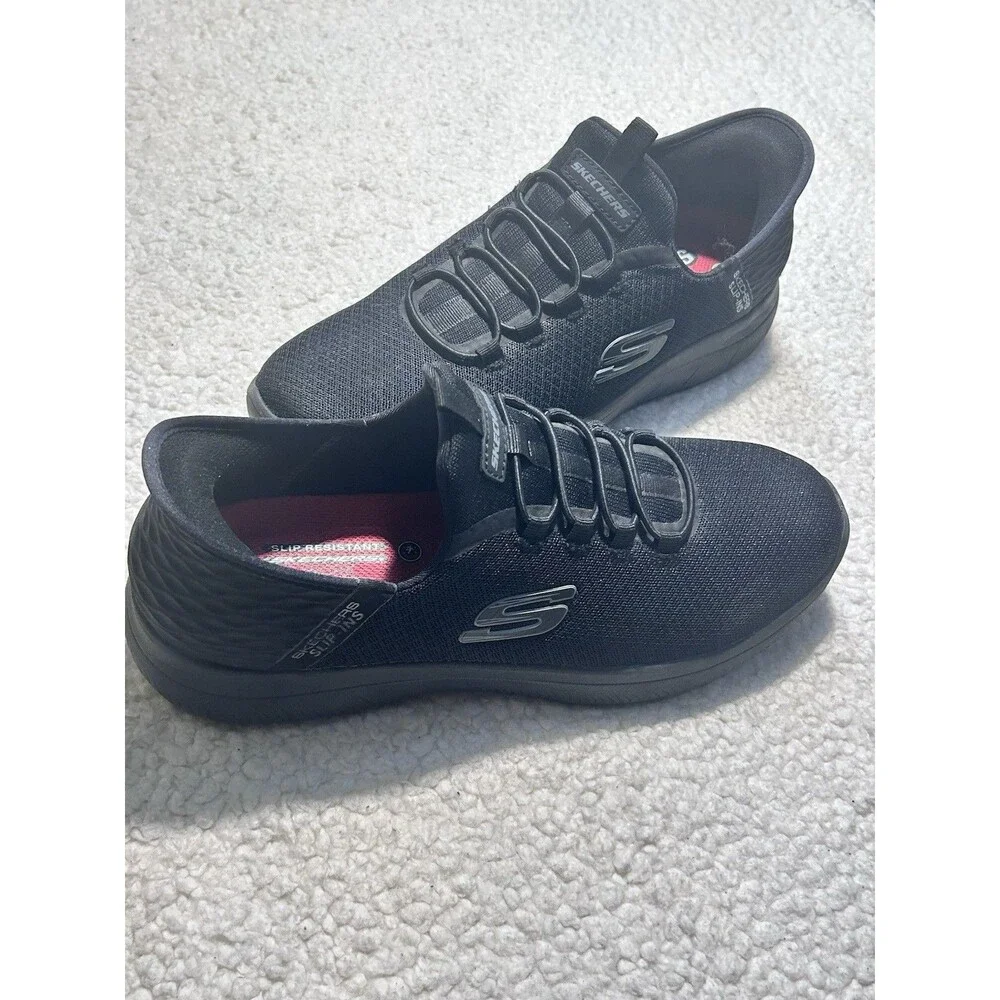 Skechers Hands Free Slip-ins Work Summits Colsin Men's 9 Black Shoes 200205